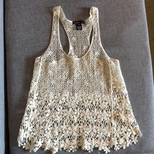 Weavers Crocheted flower tank top large. Festival